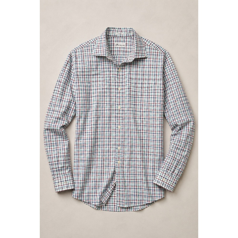 Peter Millar Multi-Color Plaid Tattersall Button Down Shirt L MF18W10NBL